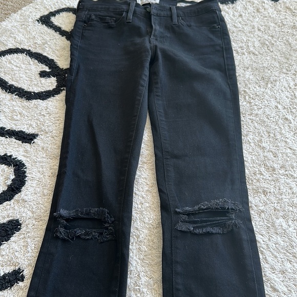 Frame skinny black jeans with knee holes - Picture 2 of 6